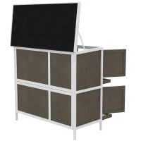 PawHut Wooden Bunny Hutch with Ramp, Indoor/Outdoor, Brown(m-8)