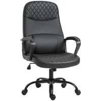 Vinsetto Massage Office Chair, PU Leather Swivel Chair with 2-Point Vibration Lumbar, USB Power and Adjustable Height, Black(m-2)
