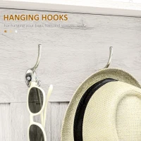 HOMCOM Hall Tree with Shoe Storage Bench Entryway Bench for Living Room, Distressed White(m-5)