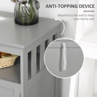 HOMCOM Kitchen Sideboard, Buffet Cabinet, Wooden Storage Console Table with 2-Level Cabinet and Open Shelf, Gray(m-7)