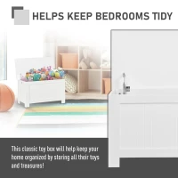 HOMCOM Large Storage Box Storage Trunk Cabinet Container with Lid and 2 Safety Hinges, White(m-6)