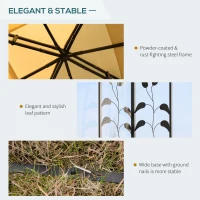 Outsunny 10'x10' Soft-top Steel Patio Gazebo Outdoor Sun Shelter with 2-Tier Polyester Roof, Curtain Sidewalls, Beige(m-6)