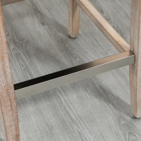 HOMCOM Counter Height Bar Stools Set of 2, 27" Seat Height Upholstered Barstools, Farmhouse Kitchen Island Stools with Nailhead-Trim, Tufted Back and Wooden Legs, Beige(m-9)