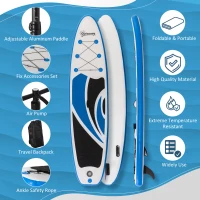 Outsunny 10'5" x 30" x 6" Inflatable Stand Up Paddle Board, Non-Slip & Ultra-Light Deck with SUP Accessories, Adj Paddle, Backpack Bag, for Youth Adults Beginner(m-6)
