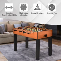 Soozier Foosball Table, 48" Wooden Soccer Game Table, with 8 Rods, 2 Balls Suit for 4 Players for Arcades, Pub, Game Room(m-7)