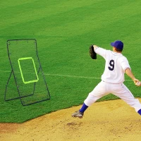 Soozier 4 x 5.7ft Volleyball Rebounder Net with Strike Zone, Baseball Lacrosse Training Net for Pitching and Fielding(m-8)