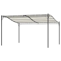 Outsunny 10' x 13' Outdoor Pergola Gazebo, Steel Patio Canopy with Weather-Resistant Fabric and Drainage Holes, Cream White(m-1)