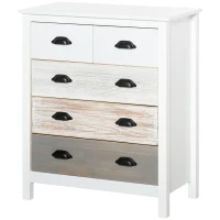 HOMCOM 5 Drawer Dresser for Bedroom, Chest of Drawers with Table Top, Clothes Closet for Living Room, Multi-Color(m-11)