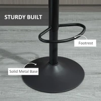 HOMCOM Adjustable Bar Stools Set of 2, Leathaire Swivel Barstools with Back and Footrest, Upholstered Bar Chairs for Kitchen, Dining Room, Home Pub, Grey(m-6)