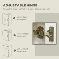 HOMCOM Sideboard Cabinet, Buffet Table with 3 Doors and Adjustable Shelves for Living Room, Entryway, White(m-6)