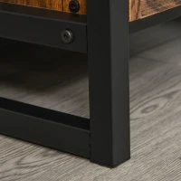 HOMCOM Retro Industrial 9-bottle Wine Rack Storage Cabinet Serving Bar Wood Buffet with  Glass Holders(m-9)