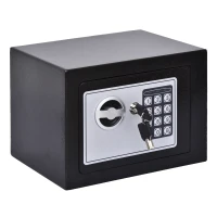 HOMCOM Small Steel Digital Electronic Safe Box Wall Mount Security Case Cabinet Keypad Lock Home Office Hotel Gun Cash Jewellery Black(m-2)