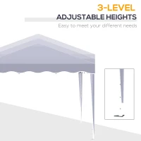 Outsunny 10' x 10' Pop Up Canopy Tent with Sand Bags, Instant Shelter with Adjustable Height and Carry Bag, Garden Outdoor Party Tent, White(m-7)