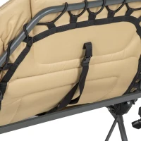 Outsunny Heavy Duty Camping Cot, Folding Bed with Soft Padded Cushion and 180° Adjustable Backrest, 400 lbs. Capacity, Cream(m-9)