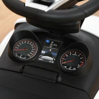 Aosom 2 in 1 Push Car for Toddlers for 1-3 Years Old, Officially Licensed AMG C63 Baby Car, Kids Stroller Sliding Car with Sun Canopy Foot Rest Horn Sound Safety Bar Cup Holder, White(m-10)