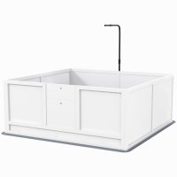 PawHut Whelping Box for Puppies with Pee Pad, Pig Rail, Adjustable Door for Small, Medium & Large Breed Dogs Birth, 49" x 48"