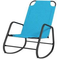 Outsunny Garden Rocking Chair Outdoor Indoor for Patio, Balcony, Porch, Light Blue(m-11)