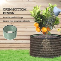 Outsunny Set of 2 Raised Garden Bed, Metal Planter Box with Safety Edging, Easy-to-assemble Stock Tank, Light Green(m-5)