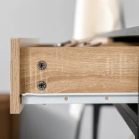 HOMCOM Console Table, Hallway Table with 2 Drawers, Steel Frame Sofa Table for Entrance and Living Room, Black(m-10)