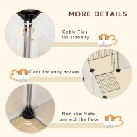 PawHut 20 Panels DIY Small Animal Cage with Door, Top Cover, Indoor Yard Fence for Guinea Pig, Hedgehog, Bunny, White(m-6)