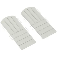 Outsunny Set of 2 Patio Chair Cushions, High Back Adirondack Chair Cushion with Ties, High-Density Foam, Light Grey(m-2)