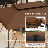 Outsunny Model 84C-101 or 84C-144 13' x 10' Gazebo Replacement Canopy, Gazebo Top with Double Vented Roof (TOP ONLY), Coffee(m-5)