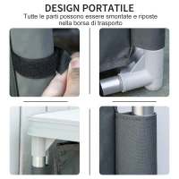 Outsunny Camping Kitchen Station, Aluminum Camping Table Cook Cupboard with 2-Shelf and Carrying Bag for BBQ Party Picnics, Grey(m-6)