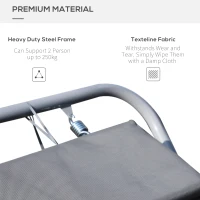 Outsunny Double Rocking Sun Lounger Hammock Bed with Steel Frame and Headrest for Garden Beach and Pool 7'L x 5.7'W(m-6)