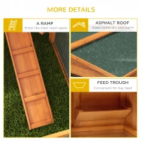 PawHut Rabbit Hutch 2-Story Bunny Cage, Guinea Pig Cage Indoor Outdoor, Small Animal House with Slide Out Tray, for Rabbits, Chickens, Ducks, 61.5" x 23" x 27", Orange(m-7)