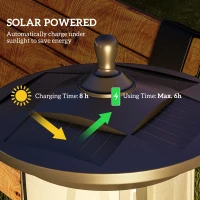 Outsunny 50" Solar Post Light, Cool White LED Outdoor Lamp, Waterproof IP44 for Patio, Garden, Backyard, Pathway(m-4)