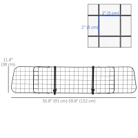 PawHut Adjustable Dog Car Barrier, Heavy Duty Dog Fence Car Safety Guard Gate for SUV, Vans, Trucks(m-3)