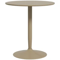 HOMCOM Modern Kitchen Table for 2 People, Round Dining Table with Steel Base for Living Room, Dining Room, Light Brown(m-11)