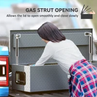 HOMCOM 39" x 13" x 10" Truck Tool Box Heavy Duty Aluminum Trailer Tongue Box with Lock and Keys for Pick Up Truck RV Trailer(m-6)