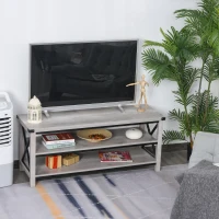 HOMCOM Ample Storage TV Stand with 2 Cable Management Hole, Entertainment Center for Living Room, Fits for 60" TV(m-10)