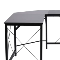 HOMCOM L Shaped Desk, 59" x 59" Computer Corner Desk, Home Office Gaming Desk, Study Writing Workstation, Black(m-10)