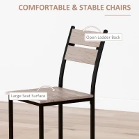 HOMCOM 5 Piece Dining Table Set for 4, Modern Kitchen Table and Chairs, Dining Room Set for Breakfast Nook, Small Space, Apartment, Space Saving(m-6)