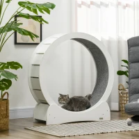 PawHut 30" Cat Exercise Wheel with White Wood Grain(m-10)