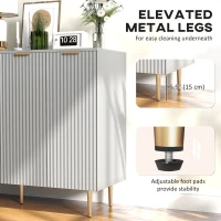 HOMCOM Modern Kitchen Storage Cabinet, Sideboard Buffet Cabinet with Adjustable Shelves for Kitchen Hallway, Grey(m-7)