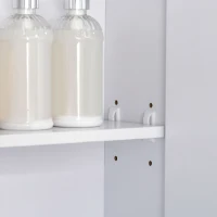 kleankin Wall Mounted Bathroom Medicine Cabinet with Mirror and Adjustable Shelves, White(m-10)
