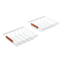 HOMCOM Rolling Kitchen Trolley Cart 4 Tier Storage Wooden Table Rack 2 Drawers Baskets Countertop(m-10)