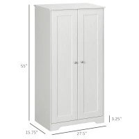 HOMCOM Kitchen Pantry Storage Cabinet, Freestanding Kitchen Cupboard with 2 Doors, Adjustable Shelves for Living Room(m-3)