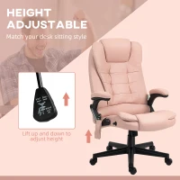 Vinsetto 6 Point Vibrating Massage Office Chair with Heat, Microfiber Massage Desk Chair with Reclining Backrest, Pink(m-5)