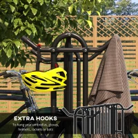 Soozier All-Steel Bike Rack, 35" Bike Stand, 4-Bike Capacity, Dual-Side, for Garages Streets Yards Schools(m-6)
