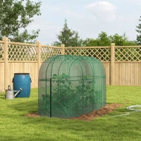 Outsunny 9.8' x 3.3' Plant Protector Tent, Crop Cage with Zipped Door and Ground Stakes for Garden, Yard, Lawn(m-8)