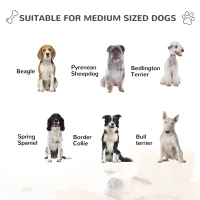 PawHut Wooden Outdoor Dog House, Cabin-Style Pet House with Feeding Bowls, Asphalt Roof, Storage Box for Dogs Up To 66 Lbs., Natural(m-7)