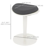 HOMCOM Standing Desk Stool, Ergonomic Wobble Chair, Adjustable Leaning Stool for Office Desks, with Rocking Motion, Grey(m-3)