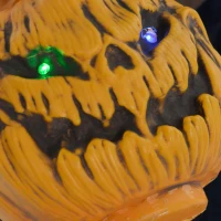 HOMCOM 6.2' Life Size Decoration Animatronic Witch w/ Broomstick Outdoor Halloween, Sound & Motion Activated w/ Light Up Eyes(m-9)