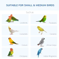 PawHut 71" Bird Cage Large Mobile Wooden Aviary for Canary Cockatiel with Wheel Perch Nest Ladder Slide-out Tray for Indoor Outdoor Dark Grey(m-10)