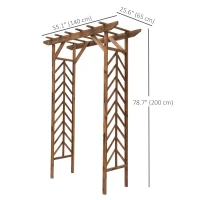 Outsunny 79" Plant Trellis, Arched Garden Arbour with Pergola Style Roof, Fir Wood Frame for Climbing Vines(m-3)