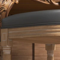 HOMCOM Dining Chairs Set of 2, French Vintage Style Kitchen Chairs with PU Leather Upholstery and Wooden Legs for Dining Room(m-10)